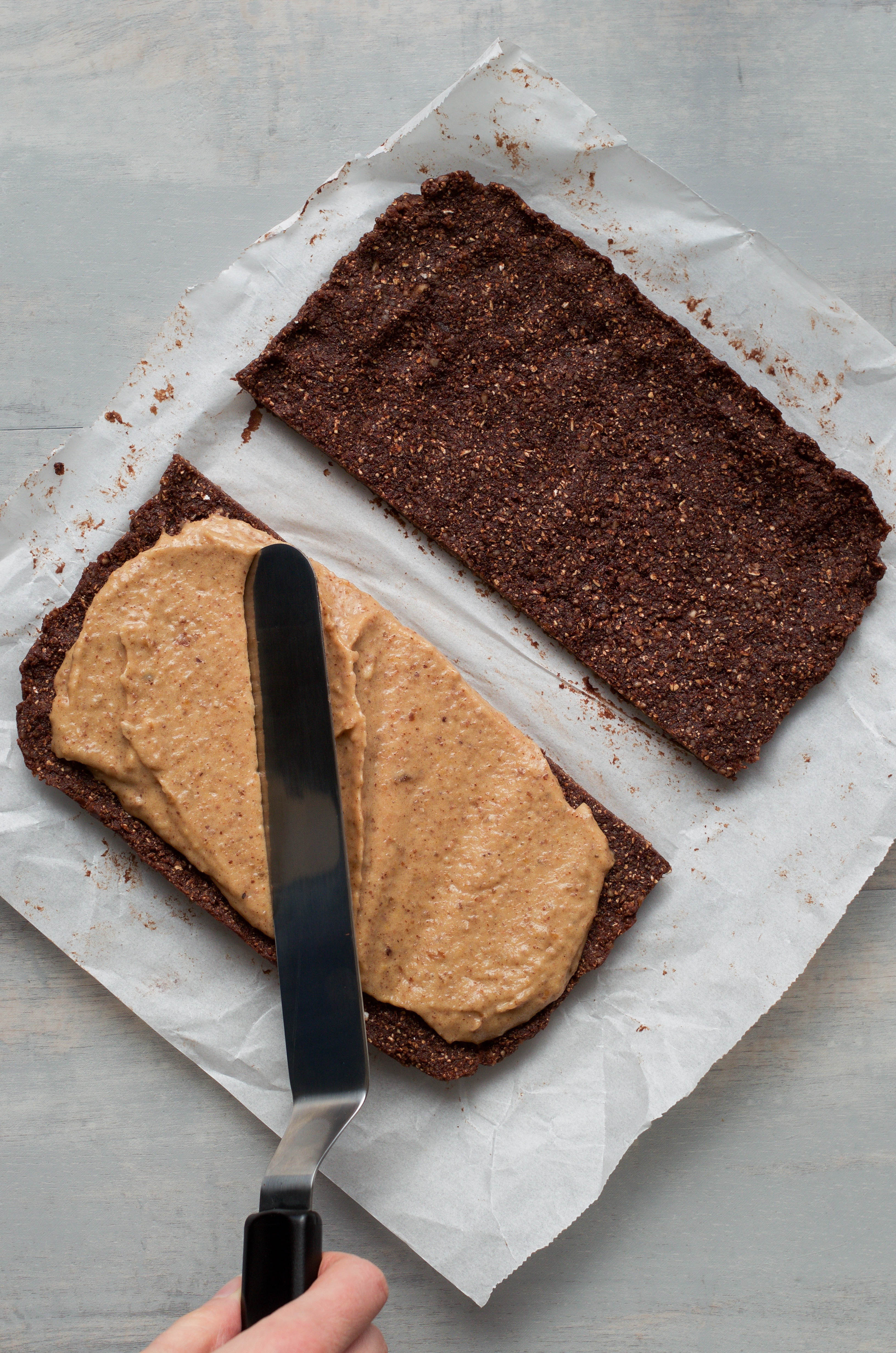 Raw Brownie Caramel Slice - Wanders and Greens