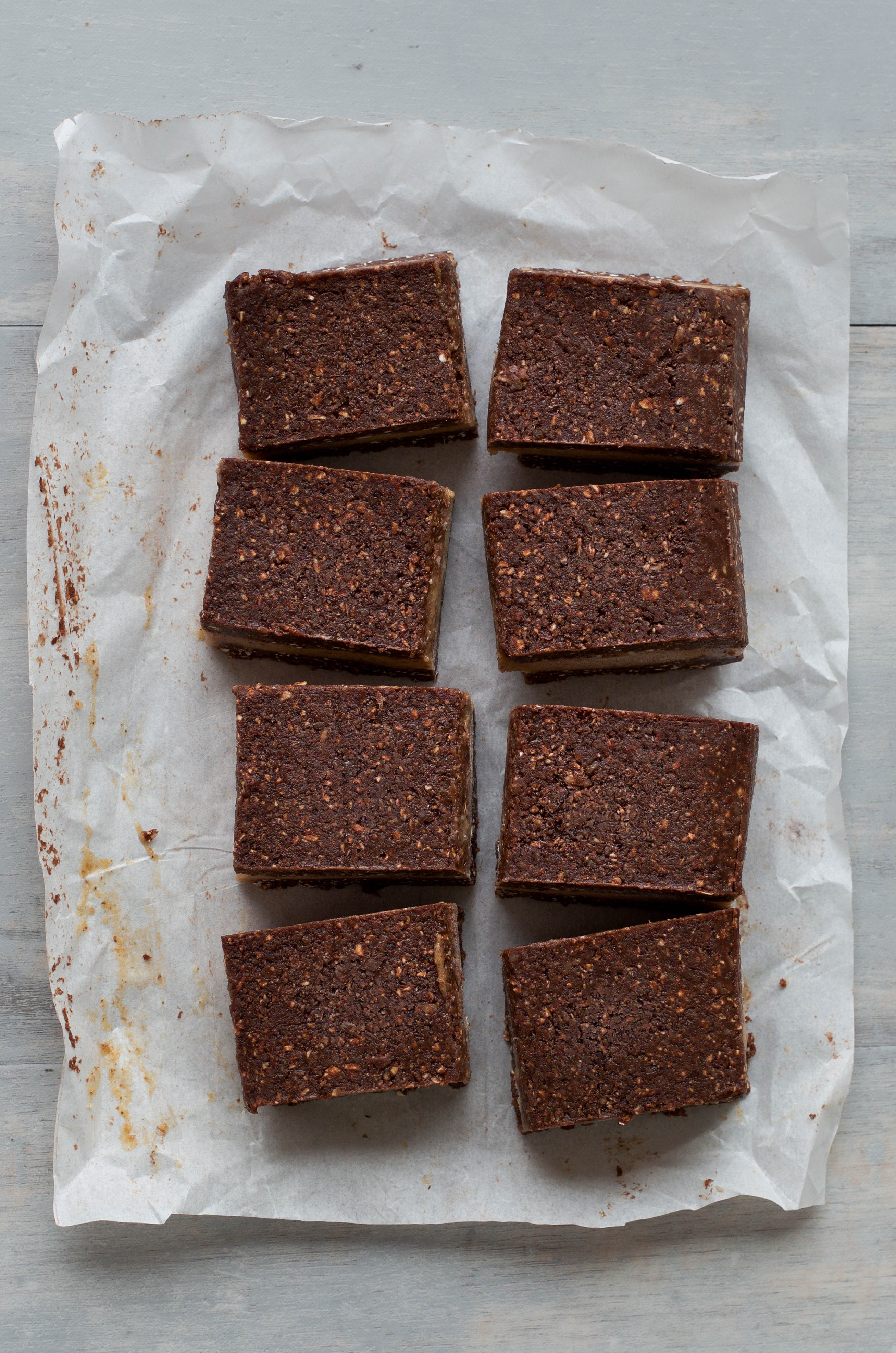 Raw Brownie Caramel Slice - Wanders and Greens