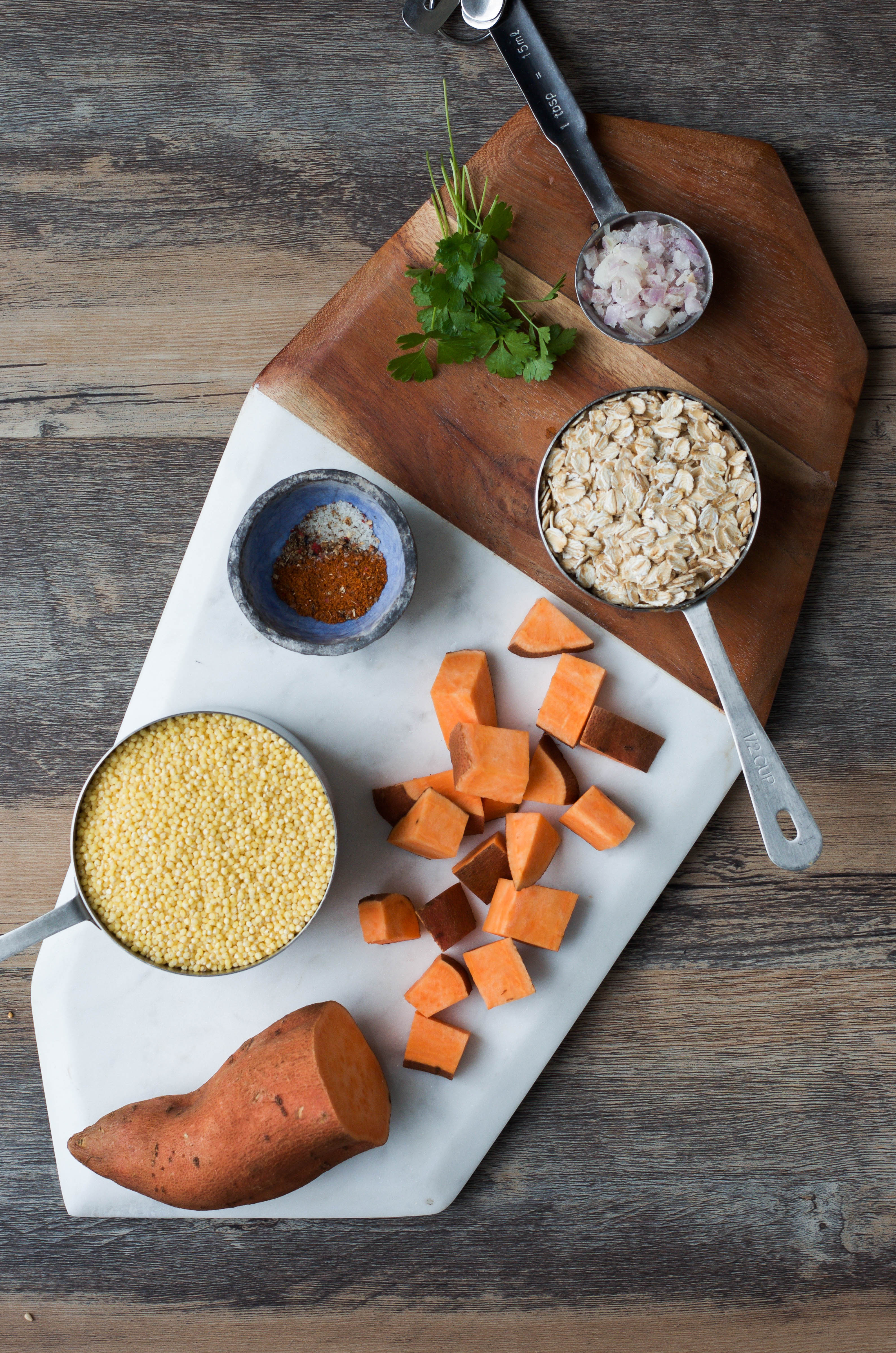 Millet Sweet Potato Burgers - Wanders and Greens