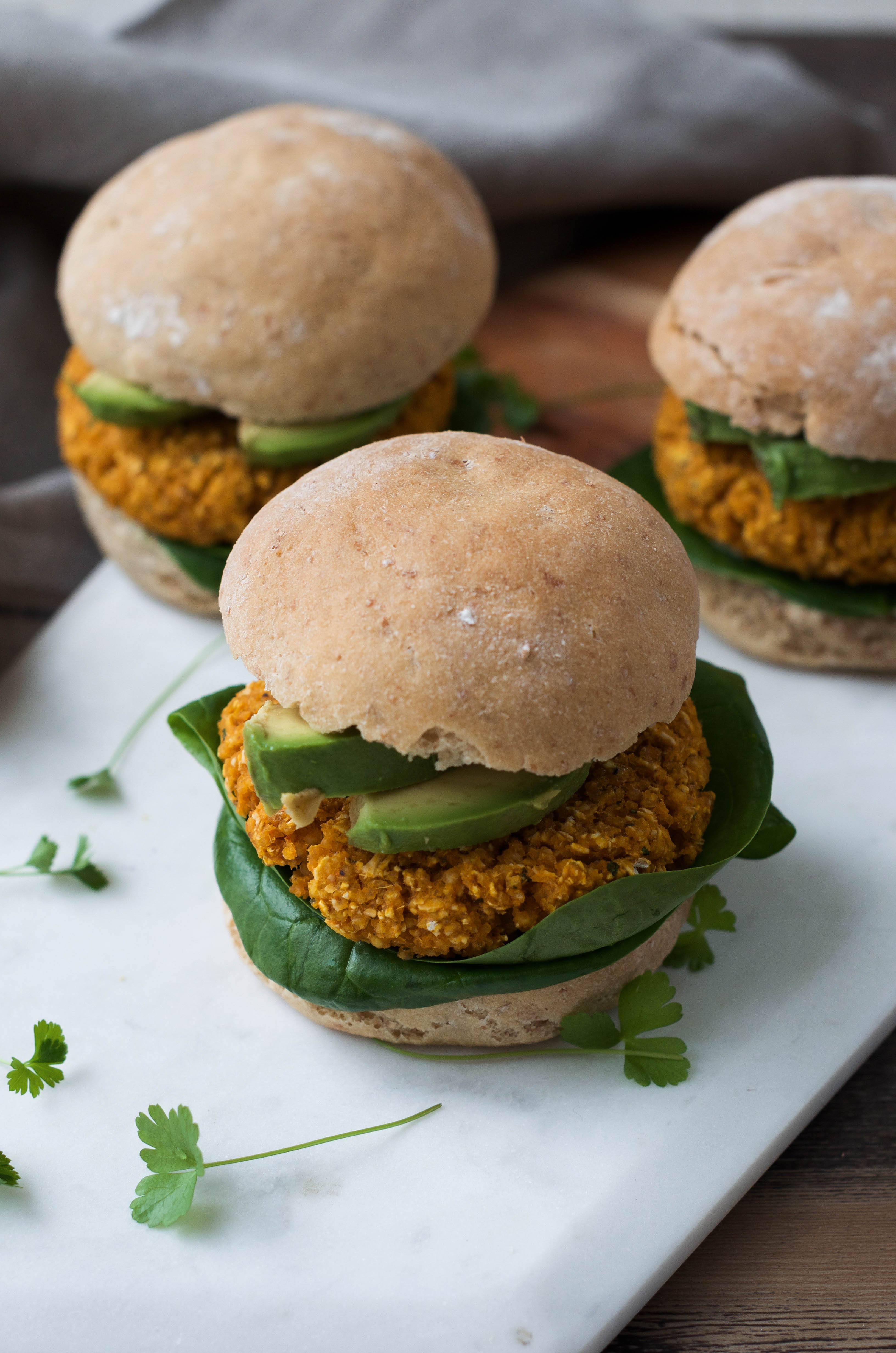 Millet Sweet Potato Burger Patties Wanders and Greens