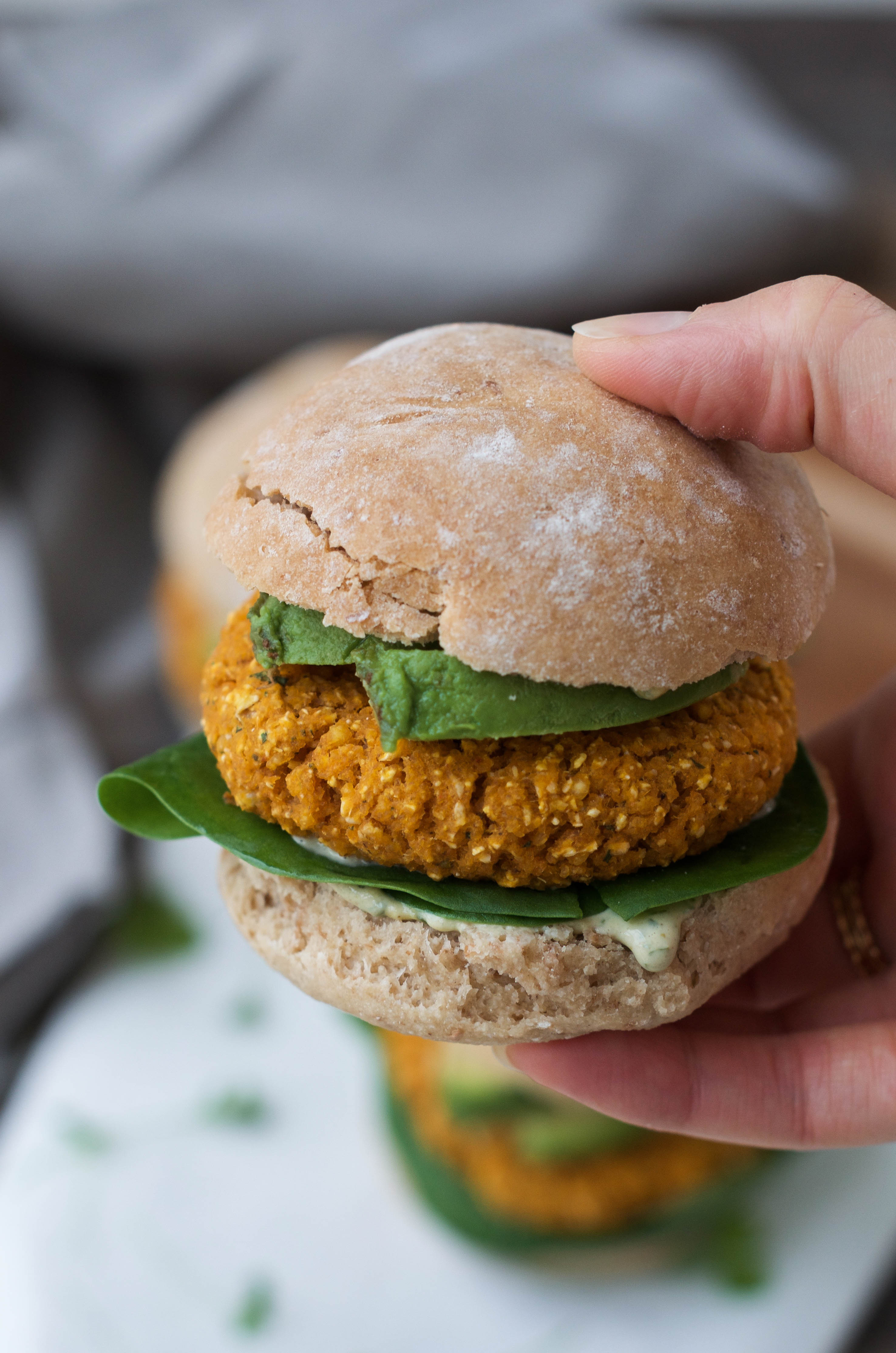 Millet Sweet Potato Burgers - Wanders and Greens