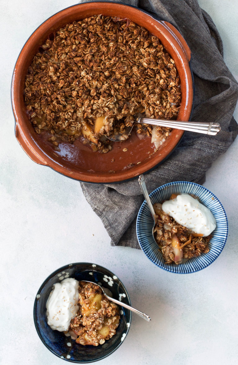Peach and Nectarine Crumble Camille Grollet Yoga