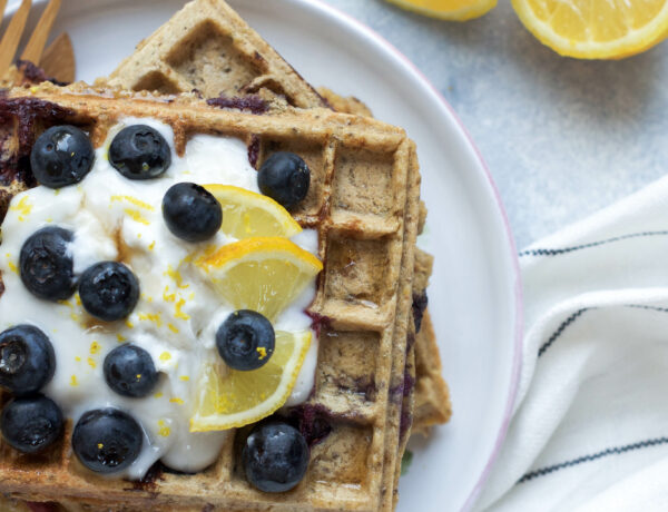 Lemon Blueberry Waffles - Wanders and Greens