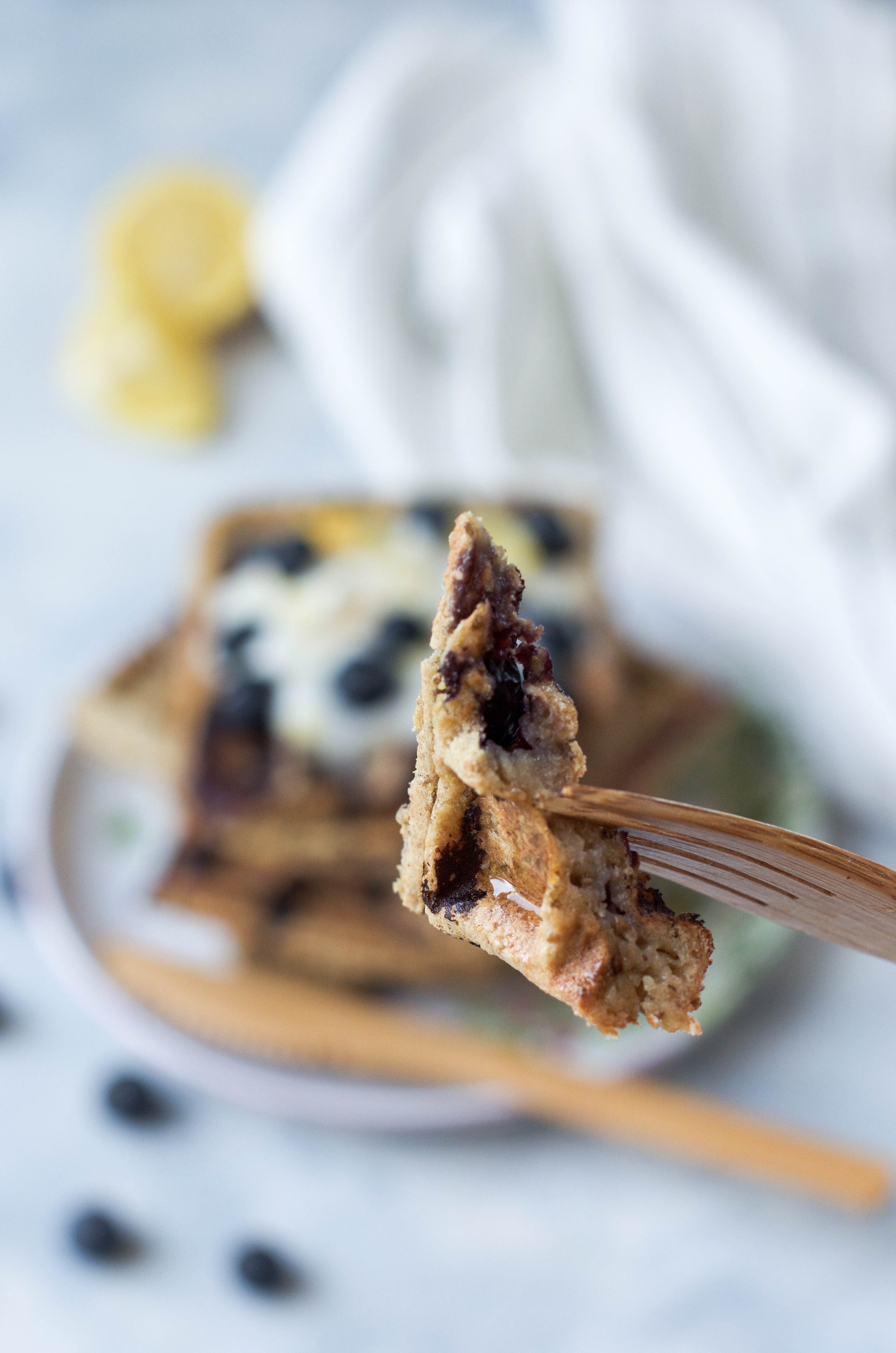 Lemon Blueberry Waffles - Wanders and Greens