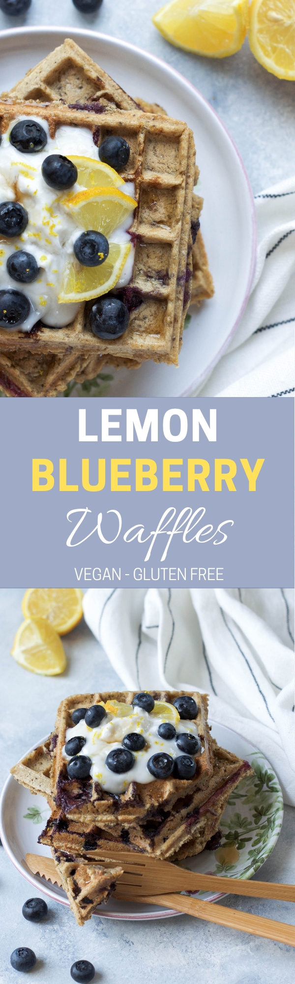 Lemon Blueberry Waffles - Wanders and Greens